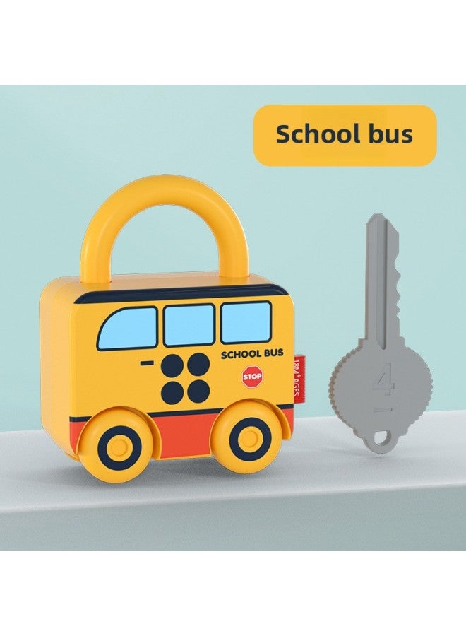 Children's Unlocking Toys Baby Digital Letters Key Pairing Kindergarten Early Education Educational Aids Manufacturers Direct Supply-Color:School Bus Bag  - Image 1