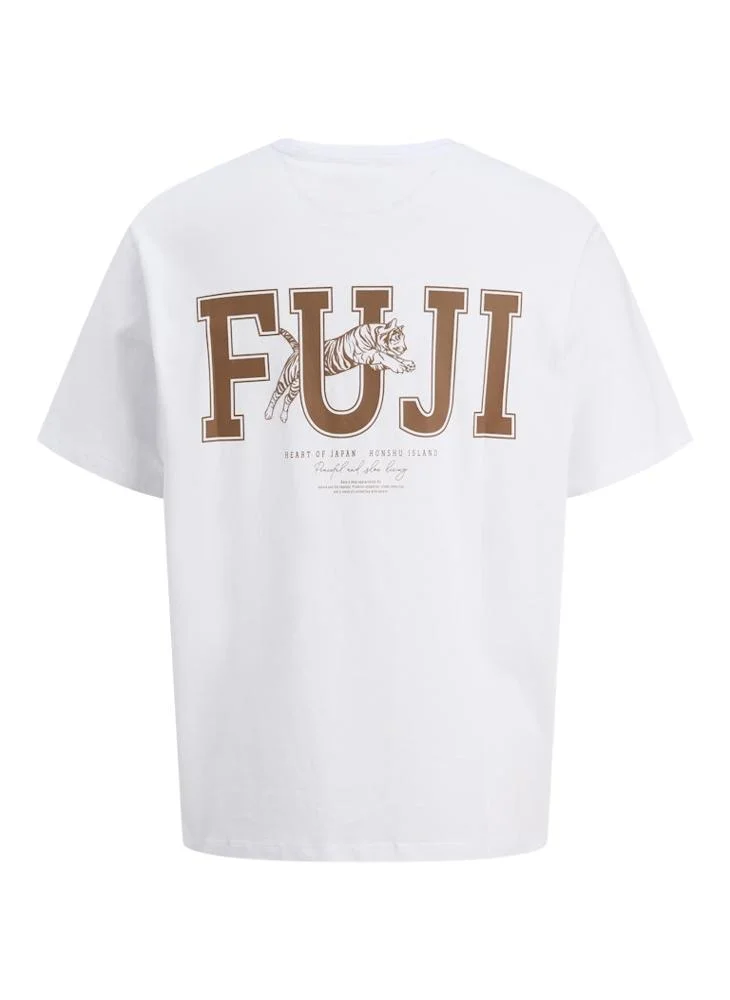 JACK & JONES Text Print Regular Fit Crew Neck T-Shirt