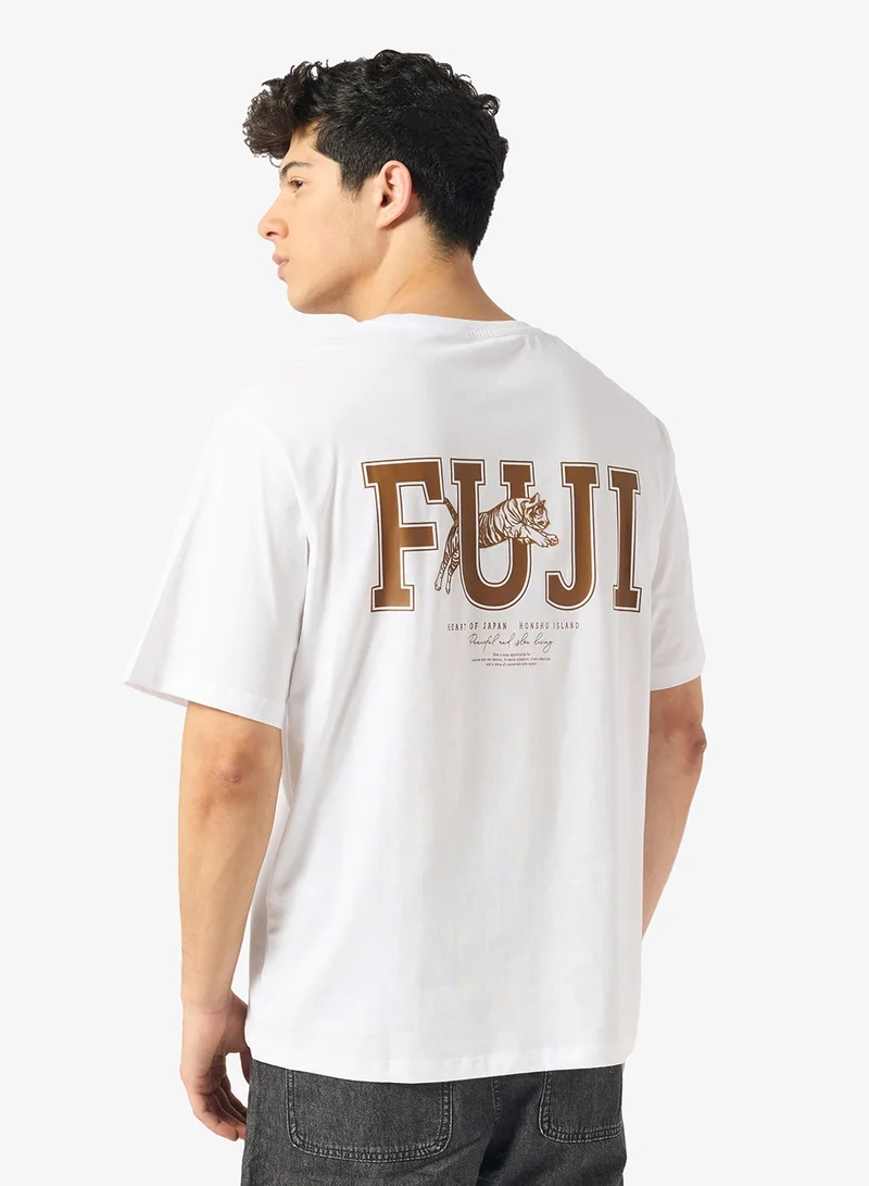 JACK & JONES Text Print Regular Fit Crew Neck T-Shirt