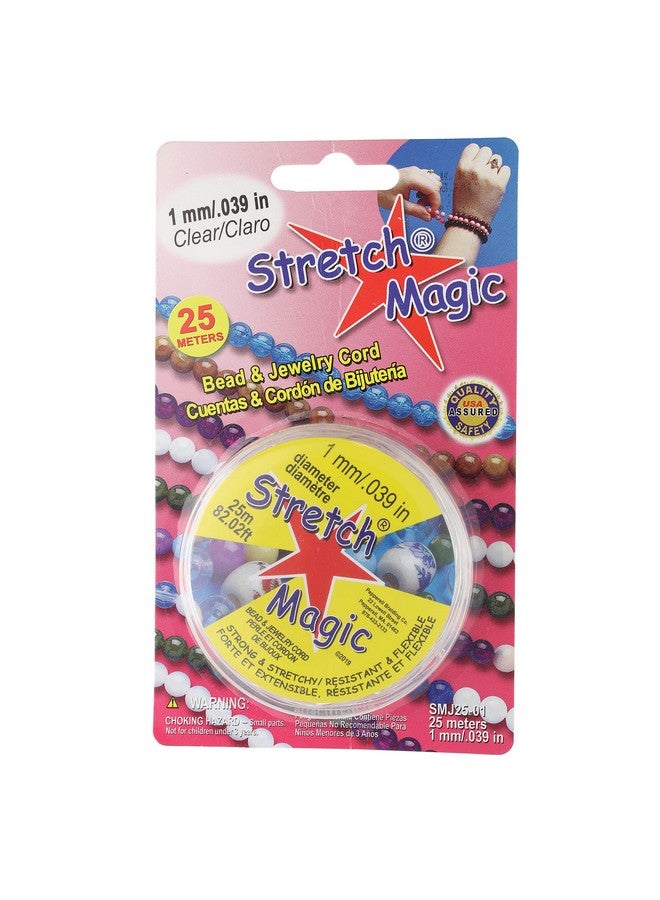 ستريتش ماجيك سلك الخرز والمجوهرات قوي وقابل للتمدد وسهل العقد لون شفاف 1 مم قطر 25 متر (82 قدم) بكرة سلسلة مرنة لصنع مجوهرات مطرزة - Image 4
