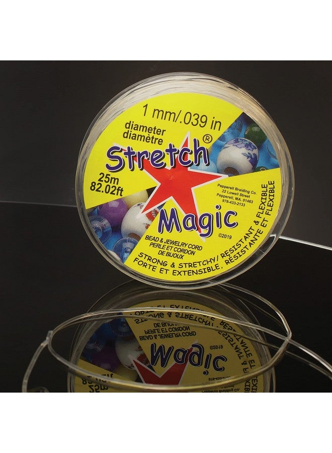 ستريتش ماجيك سلك الخرز والمجوهرات قوي وقابل للتمدد وسهل العقد لون شفاف 1 مم قطر 25 متر (82 قدم) بكرة سلسلة مرنة لصنع مجوهرات مطرزة - Image 5
