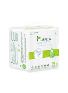 nateen Hospeen Adult Diapers,Period Pants for Sanitary Protection,Medium,Waist Size 60-110cm,10 Count Night Unisex Adult Pull Ups,Panty Style Sanitary Pads for Women,Super Soft Fit  - Image 1
