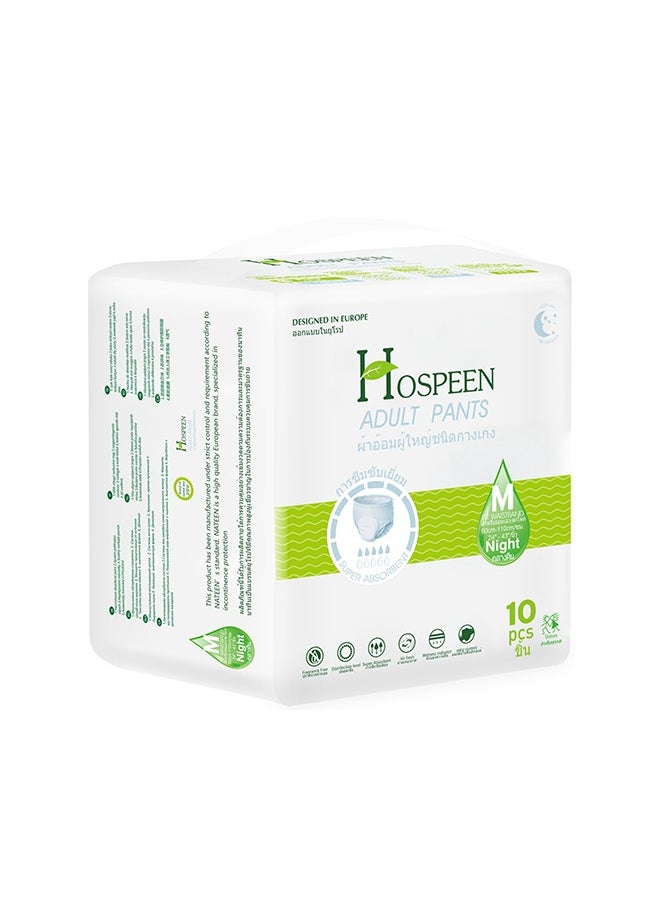 nateen Hospeen Adult Diapers,Period Pants for Sanitary Protection,Medium,Waist Size 60-110cm,10 Count Night Unisex Adult Pull Ups,Panty Style Sanitary Pads for Women,Super Soft Fit  - Image 1