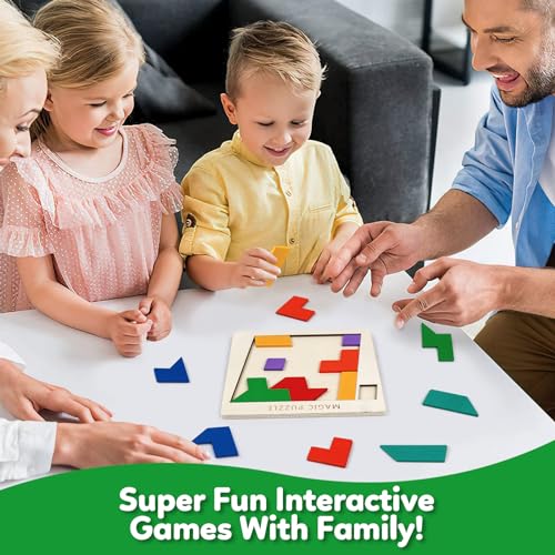 NAODONGLI Wooden Puzzles Blocks Brain Teasers Logic Games for Classroom Party TimesJigsaw Puzzle Intelligence STEM Montessori Educatioanl IQ Toys Games for Kids Boys Girls Ages 3 3 Pack - Image 5