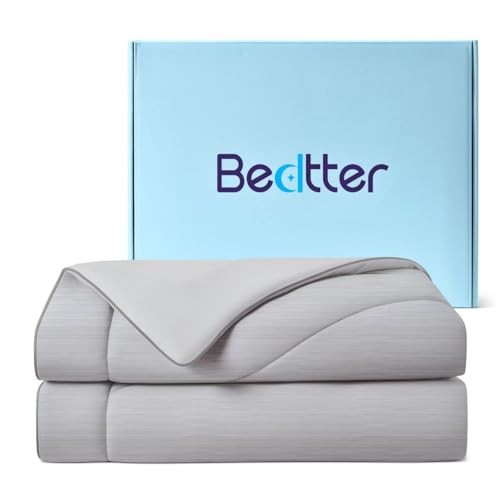 Bedtter Cooling Comforter King Size Cooling Blankets for Hot Sleepers Lightweight Comforter for Summer with DualSided Cool Tech Soft Breathable Cold Blanket for Sleeping 106x90 Inches Grey - Image 1