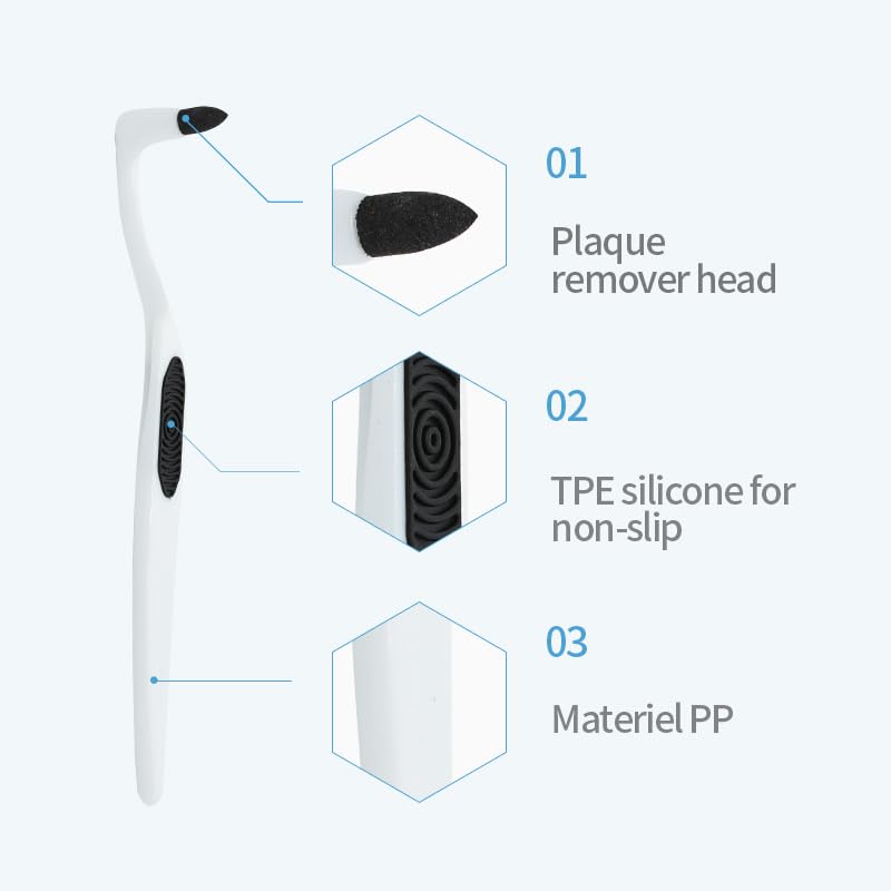Inralimot Tooth Stain Eraser Tooth Stain Removers Tartar Eraser Polisher Dental Plaque Tool Teeth Cleaning Kit for Teeth Whitening Polishing - Image 2