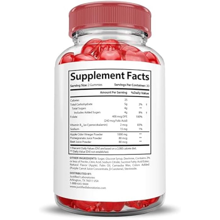 Justified Laboratories Go 90 Keto ACV Gummies Advanced Formula 1000MG Go90 Keto Gummies Apple Cider Vinegar Formulated with Pomegranate Beet Juice Powder B12 Vegan Non GMO 60 Gummys - Image 5