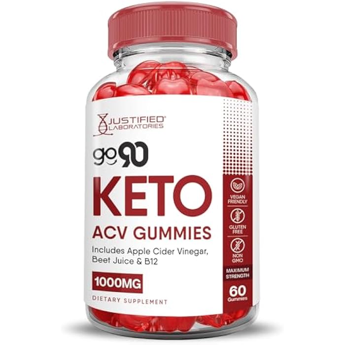 Justified Laboratories Go 90 Keto ACV Gummies Advanced Formula 1000MG Go90 Keto Gummies Apple Cider Vinegar Formulated with Pomegranate Beet Juice Powder B12 Vegan Non GMO 60 Gummys - Image 4