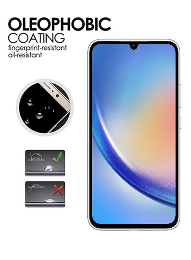 For Samsung Galaxy A34 5G Screen Protector – Premium Edge to Edge Tempered Glass, High Transparency, Delicate Touch, Anti-Explosion, Smooth Arc Edges, Easy Installation - Image 4