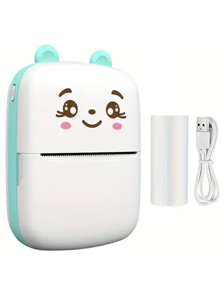 Portable Printer, Mini Pocket Printer, Mini Thermal Printer,200DPI Wireless Bluetooth BT 4.0 Photo Printer, Label Memo Receipt Paper Smart Printer with 1 Roll Thermal Paper