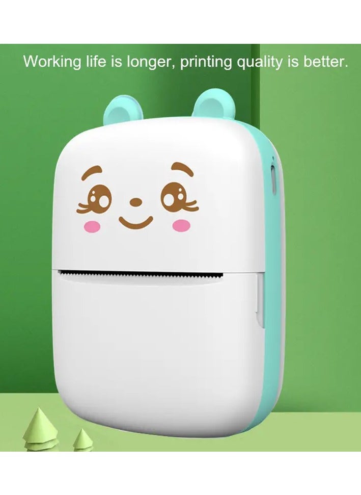 Portable Printer, Mini Pocket Printer, Mini Thermal Printer,200DPI Wireless Bluetooth BT 4.0 Photo Printer, Label Memo Receipt Paper Smart Printer with 1 Roll Thermal Paper