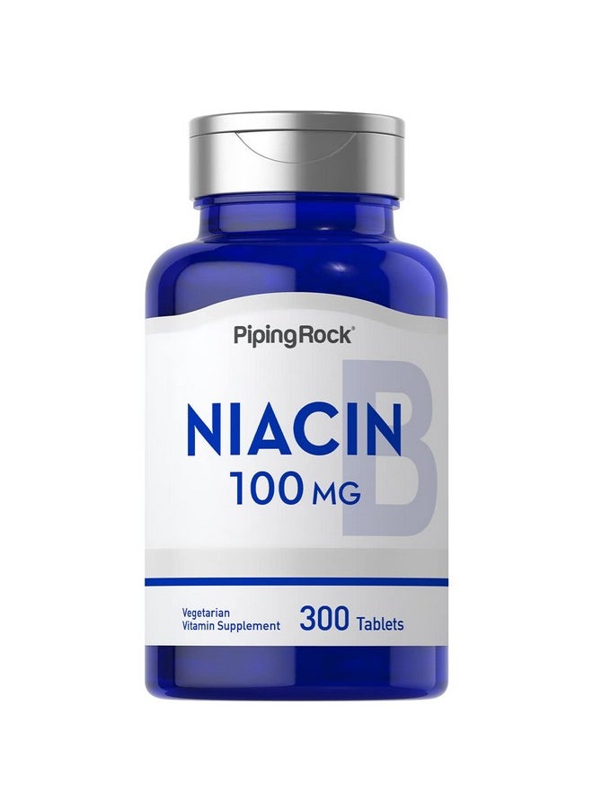 Piping Rock Niacin 100Mg ; 300 Tablets ; With Flushing ; Vegetarian Nongmo Gluten Free  - Image 1