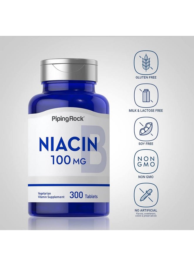Piping Rock Niacin 100Mg ; 300 Tablets ; With Flushing ; Vegetarian Nongmo Gluten Free  - Image 4