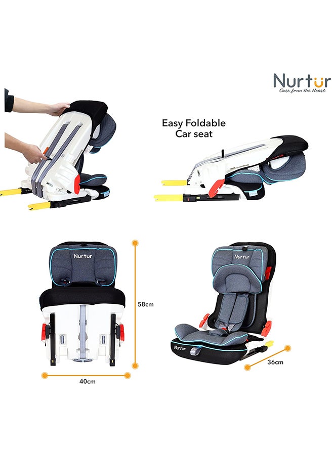 Nurtur مقعد سيارة مافريك بيبي/كيدز المدمج القابل للطي - مسند رأس قابل للتعديل بـ 10 مستويات من آيزوفيكس للأطفال من عمر 9 أشهر إلى 12 عامًا، أزرق فاتح  - Image 5