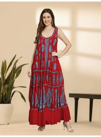 Alaya Hand Embroidered Chikankari Modal Kaftan-AL3605