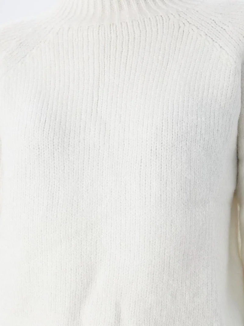 Mixray White MIXRAY Women's Cropped Textured Knit Sweater for Women | Best Price UAE