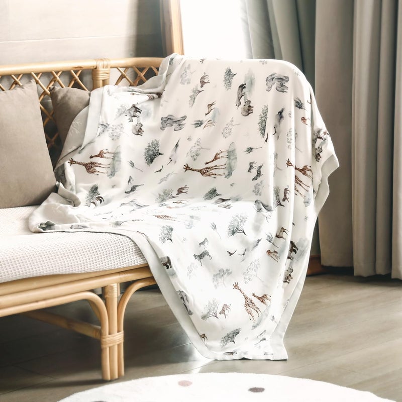 GRSSDER COTTON MASLON ANCILT DELLAYET - بطانيات شاشية ناعمة وذات حريرية ناعمة وذات حريري لحاف شاش كبير للأطفال حديثي الولادة للأطفال الصغار والأطفال 6 طبقات قابلة للانعكاس لجميع المواسم 47 "× 47" " - Image 2