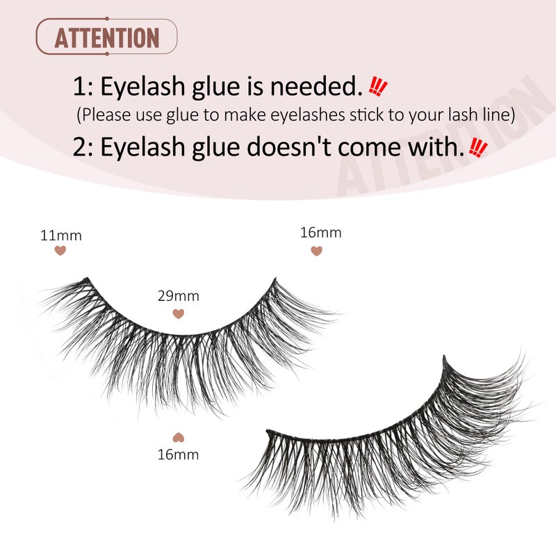 Onlyall Natural Lashes Wispy Lashes Natural Look False Eyelashes Flared Eyelashes 7 Pairs D-K06 - Image 2