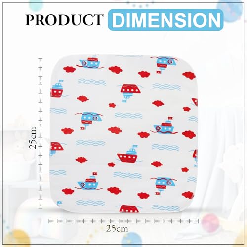 GLUN® Soft Premium Baby Washcloth for Newborn, Pack of 7 (28x25cm) Printed Mini Wash Towel, Washable, Reusable, & Absorbent, Extra Soft Face Towels for Babies - Image 2