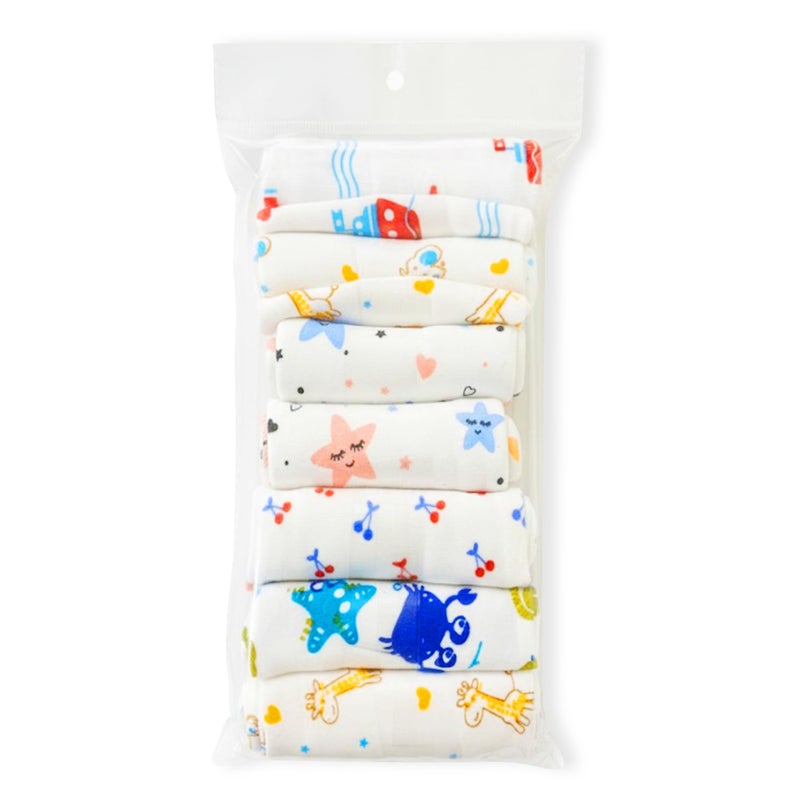 GLUN® Soft Premium Baby Washcloth for Newborn, Pack of 7 (28x25cm) Printed Mini Wash Towel, Washable, Reusable, & Absorbent, Extra Soft Face Towels for Babies - Image 5