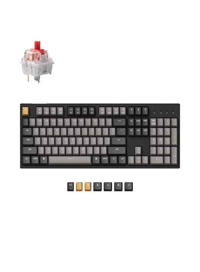 Keychron C2 Pro Wired QMK/VIA Mechanical Keyboard Full Size Layout Custom Programmable Macro RGB Backlit with Keychron K Pro Red Switch OEM Profile Double-Shot PBT Keycaps for Mac Windows Linux - Image 1