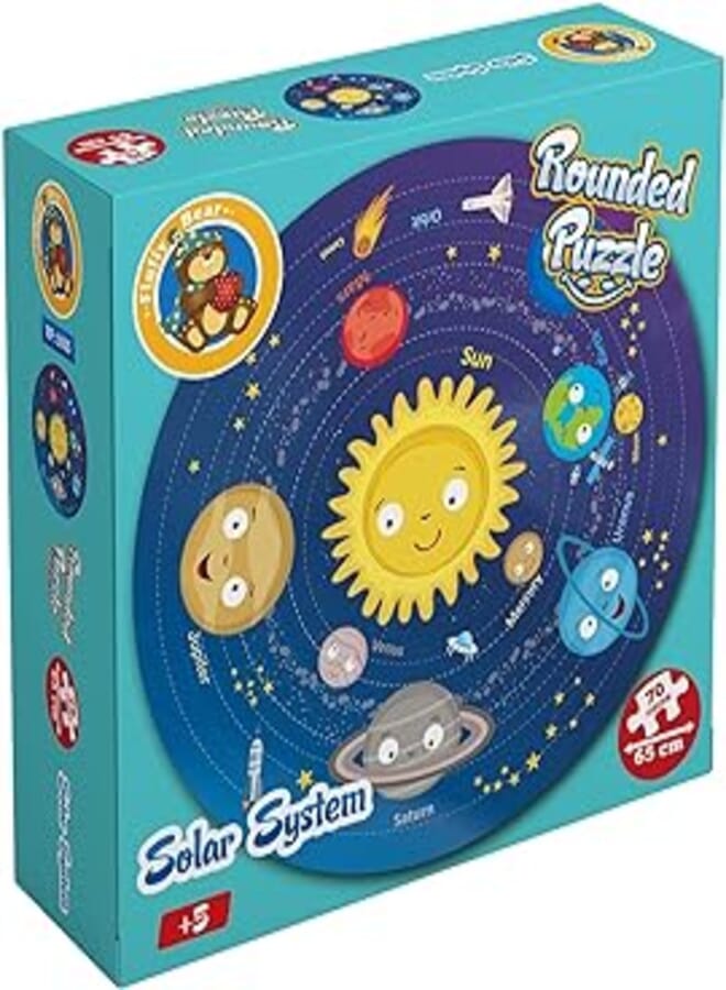 Fluffy Bear RP-5005 Solar System Shaped Round Puzzle - 70 Pieces