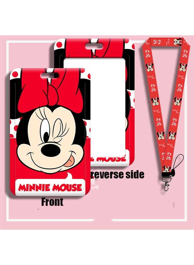 Disney 3 waterproof ID card holders, ID card holders with lanyards, durable retractable lanyards for ID cards, sliding ID card holders, cute lanyard and short leather cord ID card holders - Image 2