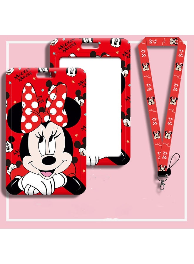 Disney 3 waterproof ID card holders, ID card holders with lanyards, durable retractable lanyards for ID cards, sliding ID card holders, cute lanyard and short leather cord ID card holders - Image 3