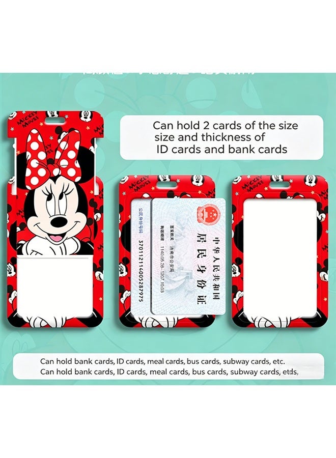 Disney 3 waterproof ID card holders, ID card holders with lanyards, durable retractable lanyards for ID cards, sliding ID card holders, cute lanyard and short leather cord ID card holders - Image 4