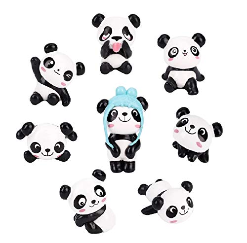 BHOOLU&GOOLU Resin Micro Landscape Cute Mini Panda - (8Pcs/Set, Multicolor) - Image 1