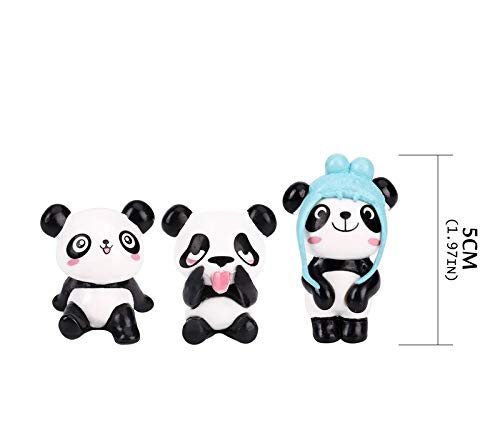 BHOOLU&GOOLU Resin Micro Landscape Cute Mini Panda - (8Pcs/Set, Multicolor) - Image 3