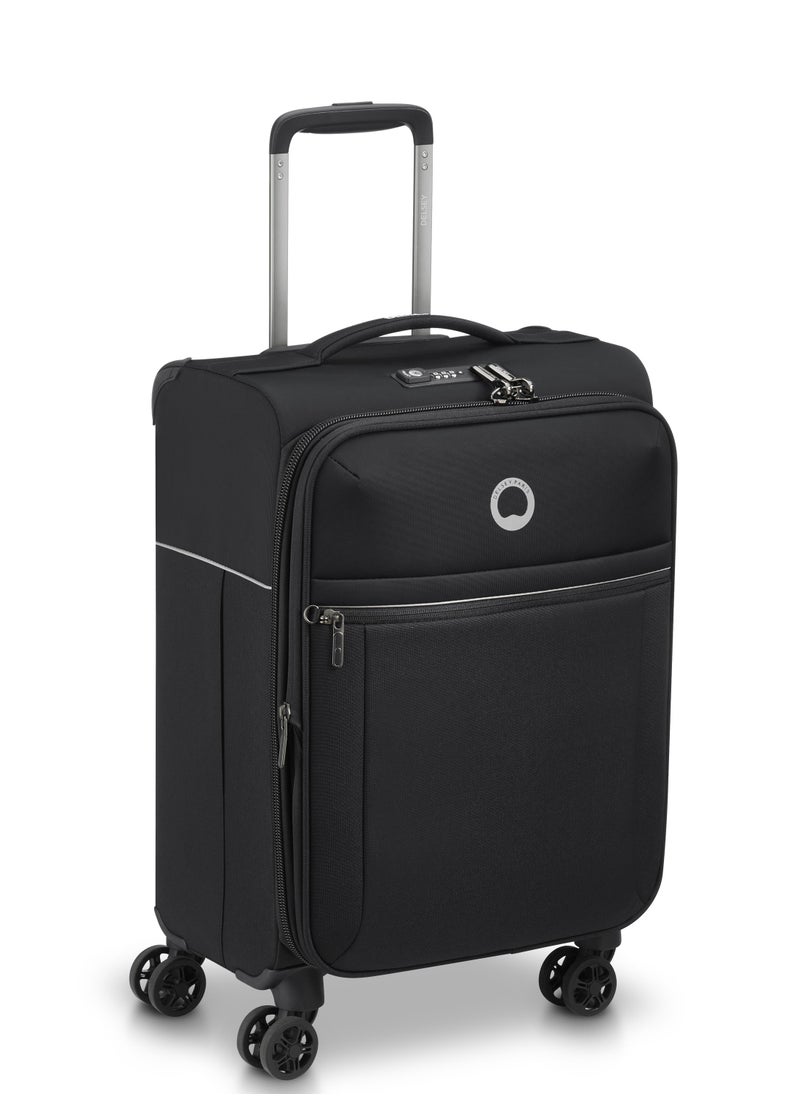 DELSEY Paris Brochant 2.0 55cm Softcase 4 Double Wheel Expandable Cabin Luggage Trolley Black  - Image 2