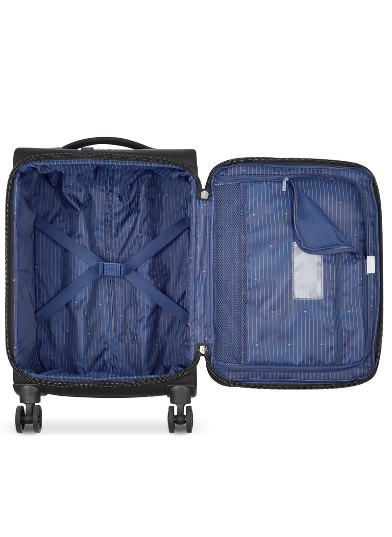 DELSEY Paris Brochant 2.0 55cm Softcase 4 Double Wheel Expandable Cabin Luggage Trolley Black  - Image 3