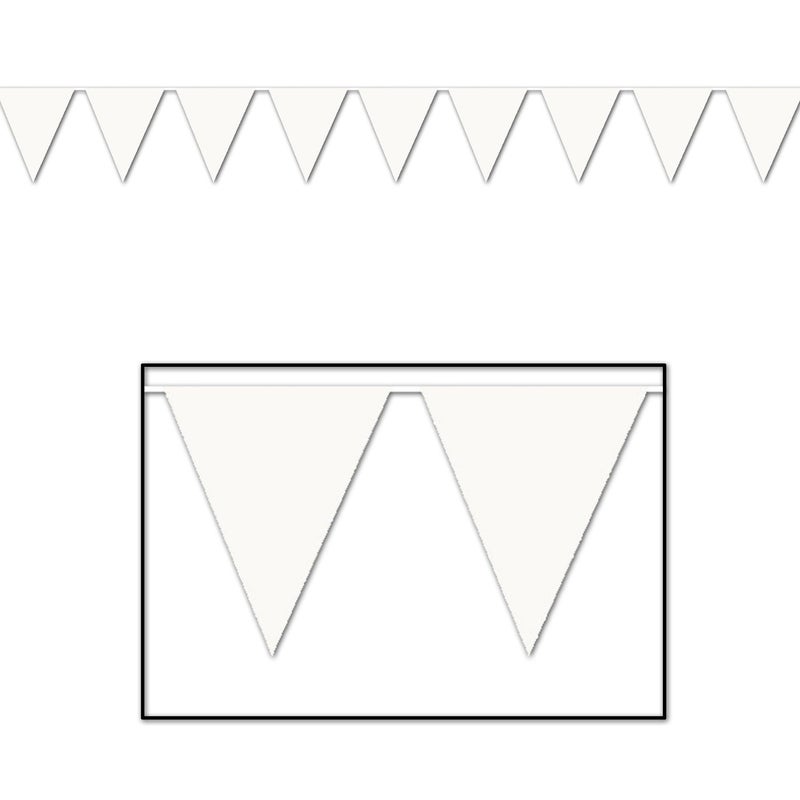 Beistle IndoorOutdoor Pennant Banner white Party Accessory 1 count 1Pkg