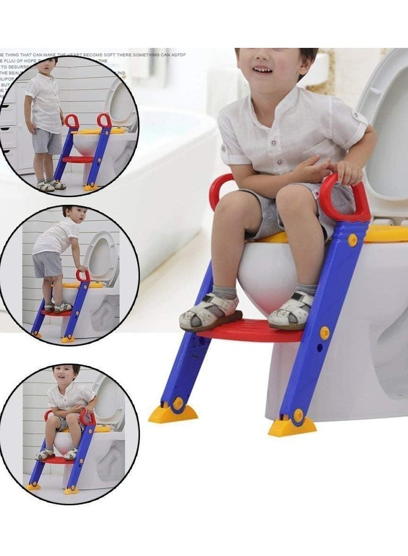 Potty Training Seat with Ladder Kid’s Toilet with Non-Slip Step Stool Ladder Potty Training Ladder Potty Chair Suitable for Boys Girls Kids Toddles - Assorted colour - Image 2