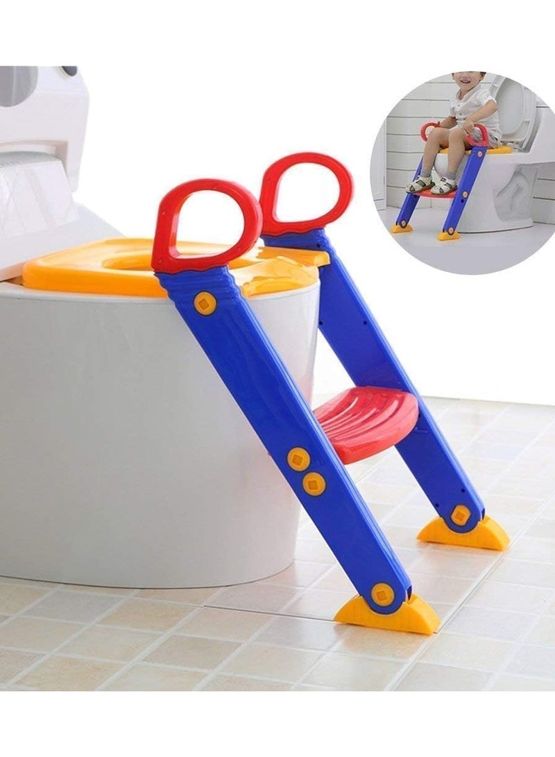 Potty Training Seat with Ladder Kid’s Toilet with Non-Slip Step Stool Ladder Potty Training Ladder Potty Chair Suitable for Boys Girls Kids Toddles - Assorted colour - Image 3