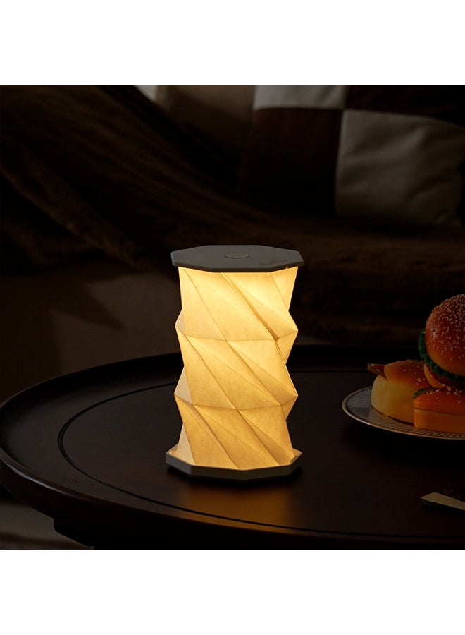 portable folding touch smart lamp with USB charging, touch dimming Chinese style smart lamp, suitable for bedroom living room,  travel gifts creative gifts, creative folding rotating lamp tent outdoor bedroom with sleeping origami atmosphere table lamp LED nightlight. - Image 4