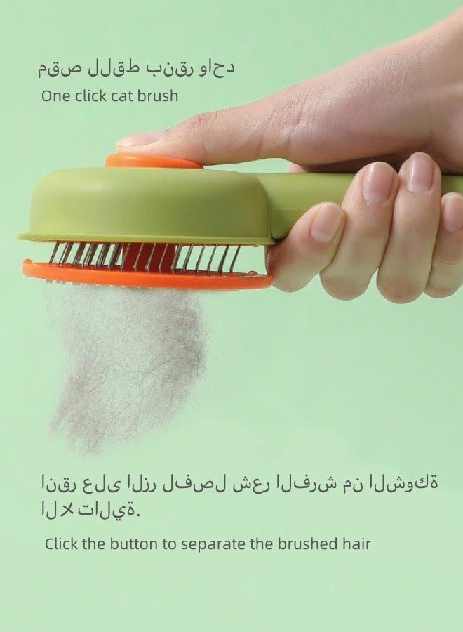 Generic Hair Brush with Pet Nail Clippers for Short and Long Haired Dogs and Cats （green color）  - Image 3