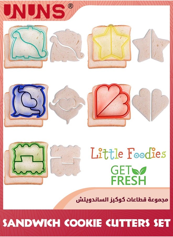 UNUNS - Sandwich Cookie Cutters Set,28 Pcs Different Cookie Cutters Shapes Set,Food Grade Stainless Steel,Vegetables Fruits Cutter With Bear,Star,Train,Heart,Dino Shapes,Ideal For Kids Boys Girls - Image 1