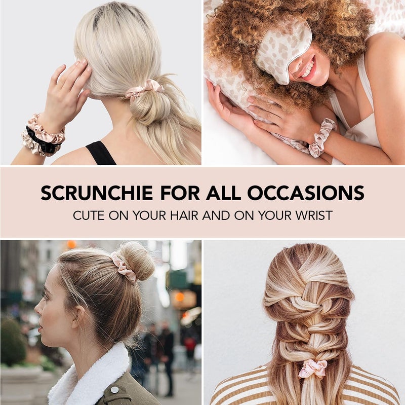 Kitsch Leopard Prints Satin Scrunchies for Women - No Crease Hair Ties for Girls, Scrunchies For All Hair Types and Textures, Perfect for Day or Night | Ideal Gifts for Women - 5 Pcs - Image 5