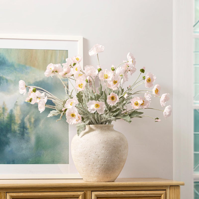 Vanselia Ceramic Flower Vase Home Decor - Large Tall Farmhouse Table Vases Rustic Vintage Living Room Kitchen Bedroom Decorations for House Book Shelf Office Coffee Desk Dining Fireplace (10" Rustic) - Image 5