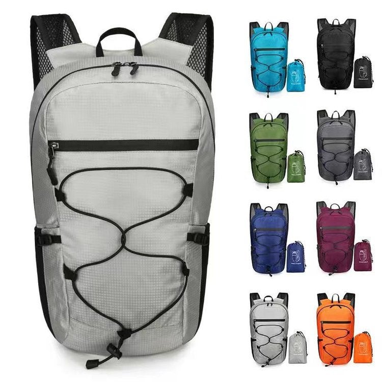 Foldable Waterproof Outdoor Backpack, Nylon Unisex Travel Bag Under 20L in Solid Colors - Image 3