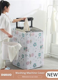 DUNISO Washing Machine Cover, PVEA Cloth Full-Automatic Wave Wheel Washing Machine Cover, Top Load Dryer Cover, Sunscreen Waterproof Dustproof  Washer Protection Case with Smooth Zipper for Laundry Kitchen Home  - Image 1