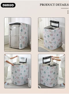 DUNISO Washing Machine Cover, PVEA Cloth Full-Automatic Wave Wheel Washing Machine Cover, Top Load Dryer Cover, Sunscreen Waterproof Dustproof  Washer Protection Case with Smooth Zipper for Laundry Kitchen Home  - Image 3