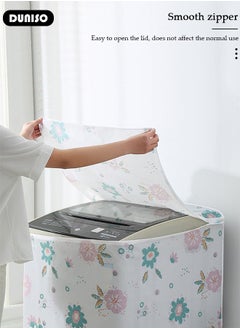 DUNISO Washing Machine Cover, PVEA Cloth Full-Automatic Wave Wheel Washing Machine Cover, Top Load Dryer Cover, Sunscreen Waterproof Dustproof  Washer Protection Case with Smooth Zipper for Laundry Kitchen Home  - Image 5