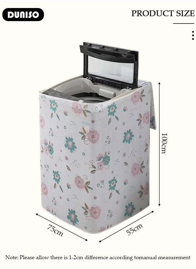 DUNISO Washing Machine Cover, PVEA Cloth Full-Automatic Wave Wheel Washing Machine Cover, Top Load Dryer Cover, Sunscreen Waterproof Dustproof  Washer Protection Case with Smooth Zipper for Laundry Kitchen Home  - Image 4
