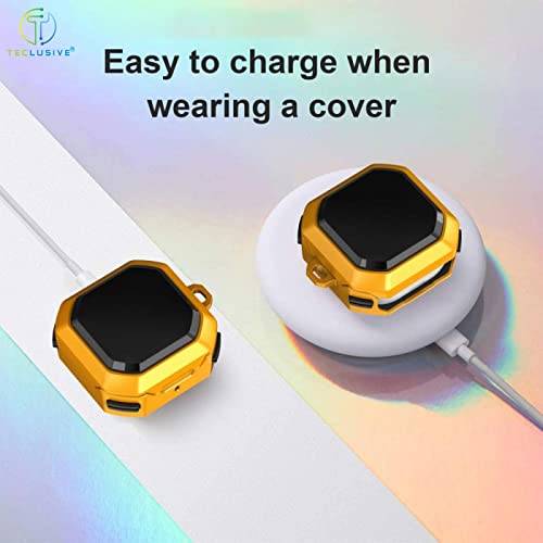 T Teclusive Luxury Defense Armor Protective Case Cover Compatible for Galaxy Buds Pro/Galaxy Buds Live with Hook Buckle | Unbreakable Defender Case (Blue) - Image 3