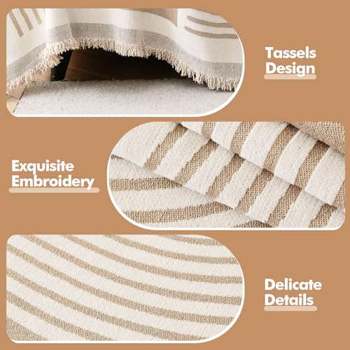 WEYOND Boho Couch Cover Sofa Covers Washable, Chenille Couch Covers for 3 Cushion Couch Sofa Pet Friendly, Bohemian Sofa Slipcovers for L Shaped Sectional (71" X 118"+71" X 134", Khaki) - Image 5