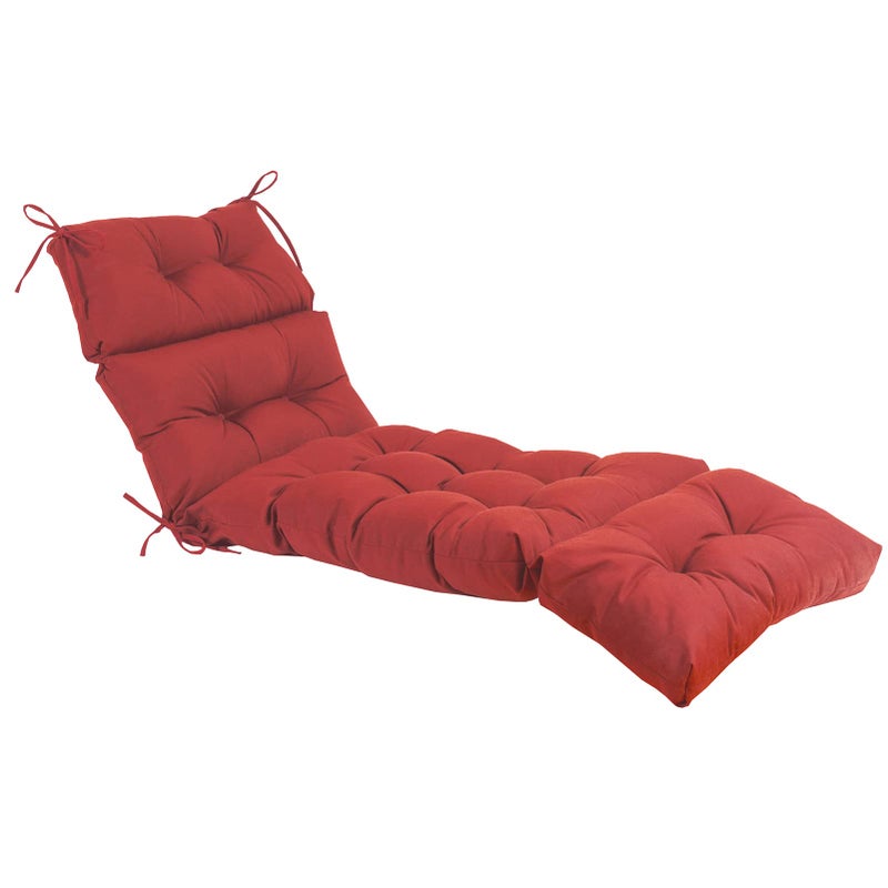 QILLOWAY IndoorOutdoor Chaise Lounge CushionSpringSummer Seasonal Replacement Cushions RED