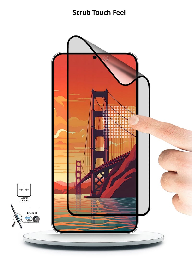 Wtech Samsung Galaxy S24 5G 2024 Nano Ceramic Full Glue Full Cover Matte Flexible Screen Protector (MSCNMN) - Clear/Black - Image 3